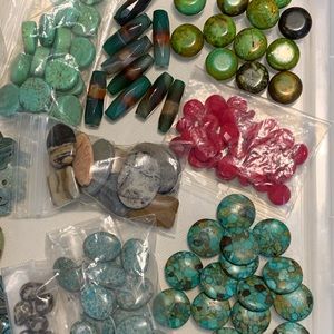 Assorted beads for jewelry making.